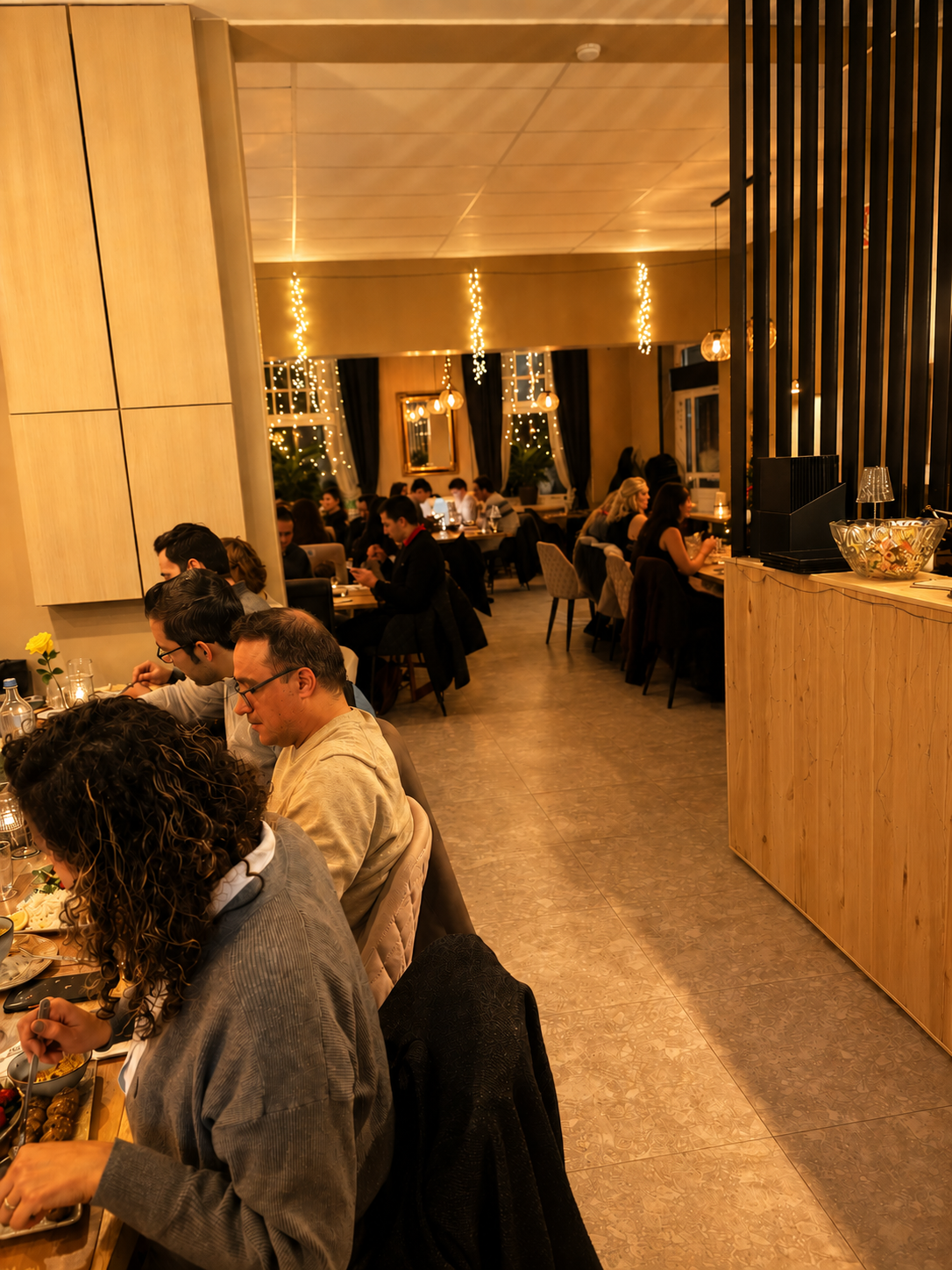 Zagros dining room prepared for a corporate event